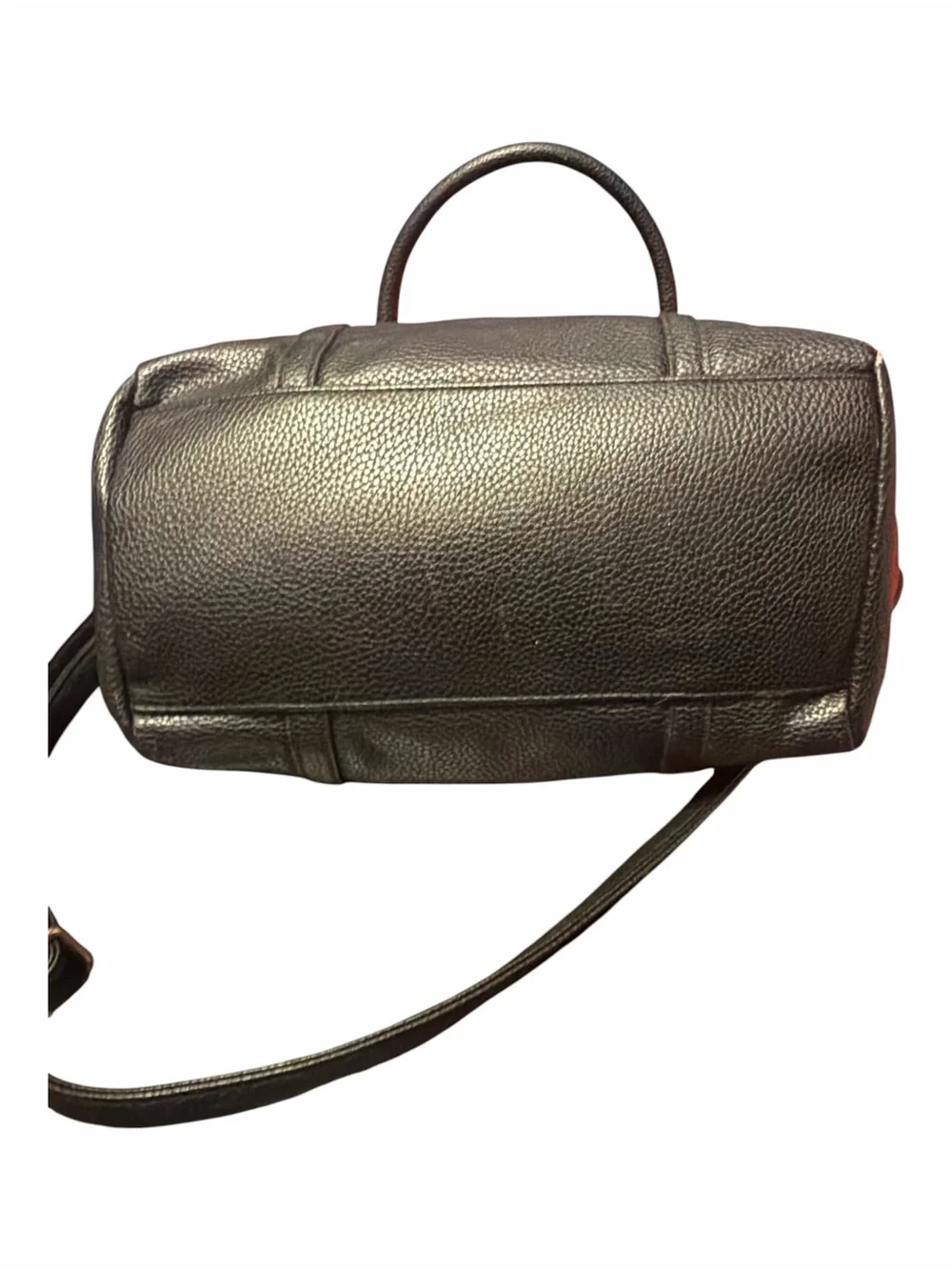 Steve Madden Black Pebbled Faux Leather Satchel Crossbody Shoulder Bag - Picture 5 of 7